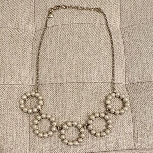J. Crew Pearl Circle Necklace with Gold Chain